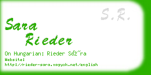 sara rieder business card